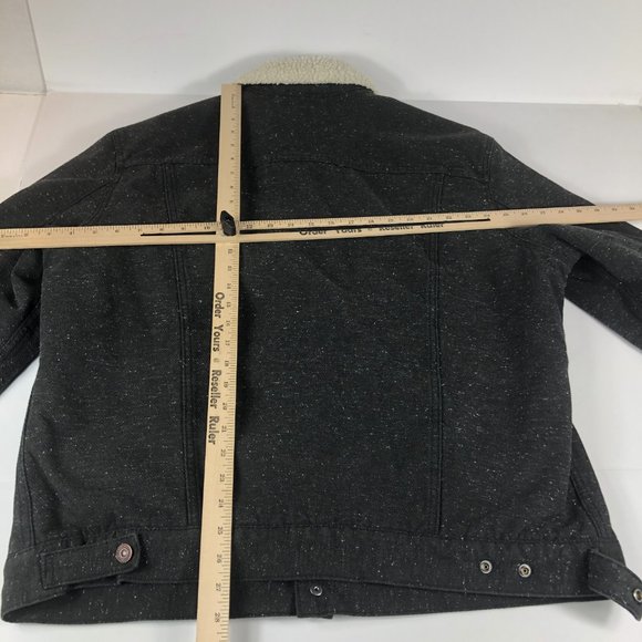 Levi's Sherpa Lined Jacket Adult Extra Extra Large Black Canvas Trucker Type 3 - Picture 11 of 13